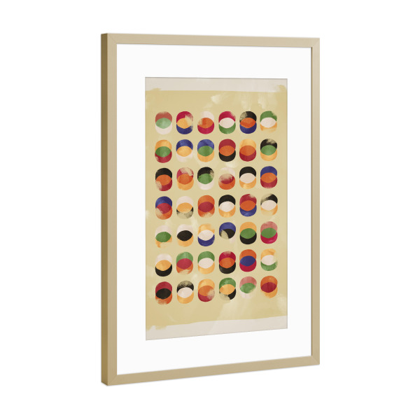 Poster mit Rahmen Gold "Abstract orange Composition" artboxONE - Abstrakt,Geometrie