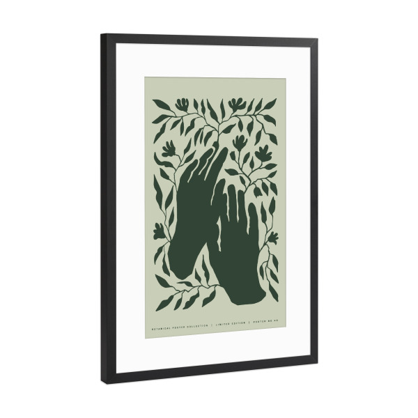 Poster mit Rahmen Schwarz (Metallic) "Botanical Collection (One)" artboxONE - Typografie,Floral,Für Mama