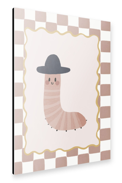 Alu-Dibond "Happy Worm" 30x20 cm artboxONE