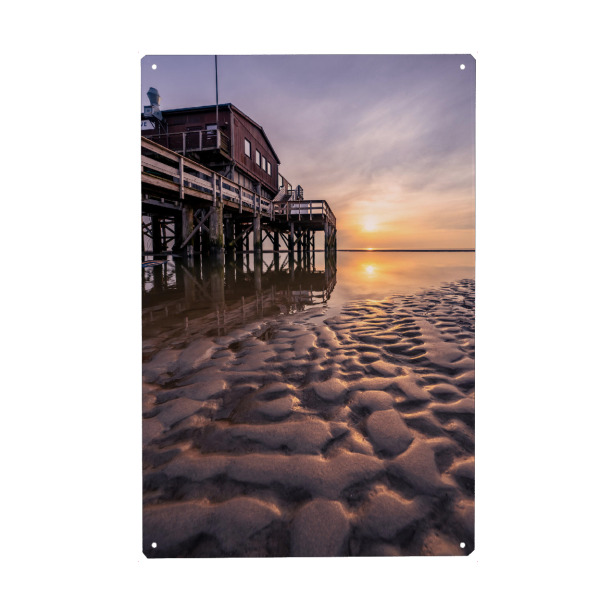 Holzbild "Abends an der Nordseeküste" artboxONE - Natur,Reise,Architektur