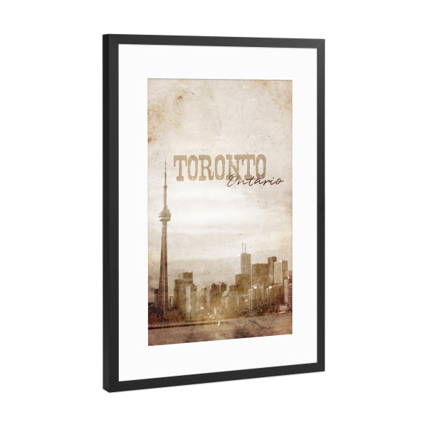 Poster mit Rahmen Schwarz (Metallic) "Toronto vintage travel" artboxONE - Städte,Reise,Architektur,Reise / Länder
