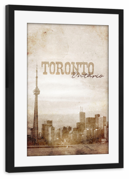 Poster mit Rahmen schwarz "Toronto vintage travel" artboxONE - Städte,Reise,Architektur,Reise / Länder