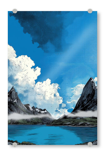 Acrylglasbild "Himmel über dem Fjord" artboxONE - Natur,Reise,Abstrakt