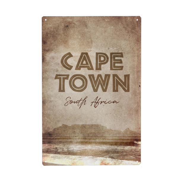 Holzbild "Cape Town retro travel" artboxONE - Städte,Reise,Reise / Strand und Meer,Reise / Afrika,Reise / Länder