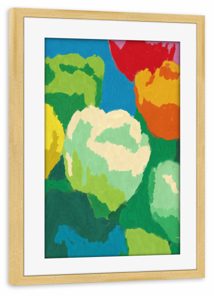Poster mit Rahmen kiefer "Tulip Impression" artboxONE - Natur,Abstrakt - Tulpen,Floral,Blumen,Natur,Illustration,Treechild,Farbenfroh,Sommer