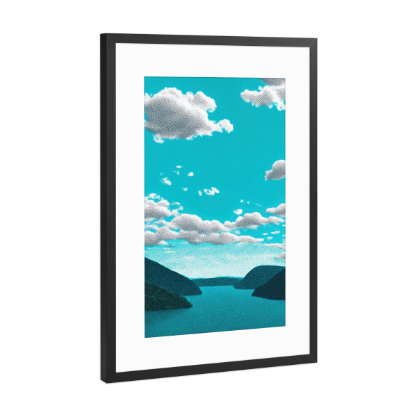 Poster mit Rahmen Schwarz (Metallic) "Himmel über stillen Wassern" artboxONE - Natur,Reise,Abstrakt