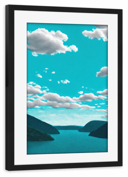 Poster mit Rahmen schwarz "Himmel über stillen Wassern" artboxONE - Natur,Reise,Abstrakt