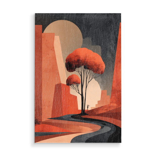 Holzbild "Der Weg durch die Stille" artboxONE - Natur,Reise,Abstrakt