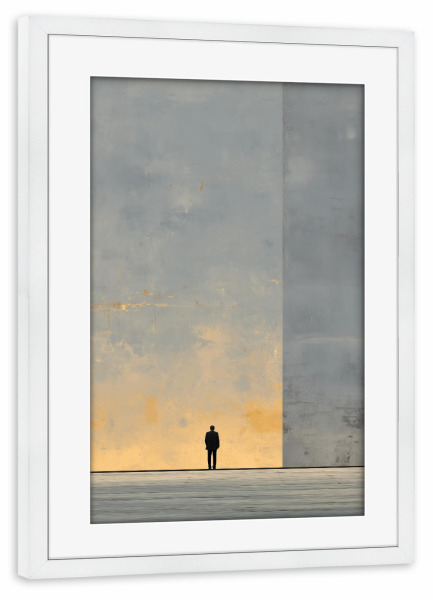 Poster mit Rahmen weiß "The Stillness" artboxONE - Abstrakt,Menschen,Streetart