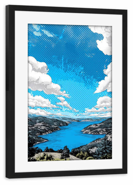 Poster mit Rahmen schwarz "Weite über dem Nordfjord" artboxONE - Natur,Reise,Abstrakt