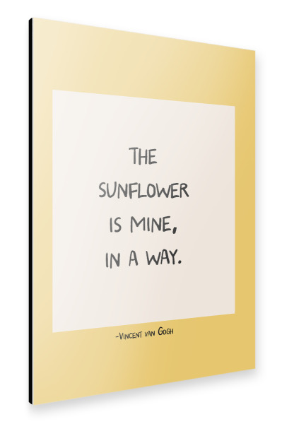 Alu-Dibond "Das Sonnenblumenzitat von Vincent" 30x20 cm artboxONE