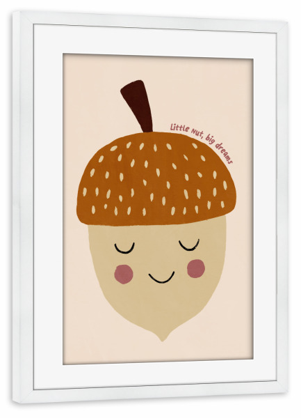 Poster mit Rahmen weiß "Little Nut Big Dreams" artboxONE - Für Kinder