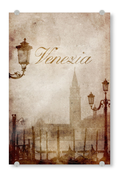 Acrylglasbild "Venice retro travel" artboxONE - Reise,Architektur,Städte / Venedig,Reise / Länder