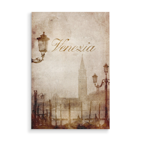 Holzbild "Venice retro travel" artboxONE - Reise,Architektur,Städte / Venedig,Reise / Länder