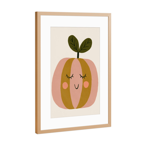 Poster mit Rahmen Kupfer "Happy Fruit" artboxONE - Für Kinder - Frucht,Lustig,Illustration,Kinderzimmer,Süss,Gesicht,Treechild,Apfel,Früchte,Obst