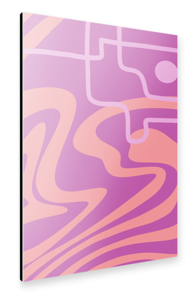 Alu-Dibond "Wellenmusterlinien rosa lila" 75x50 cm artboxONE