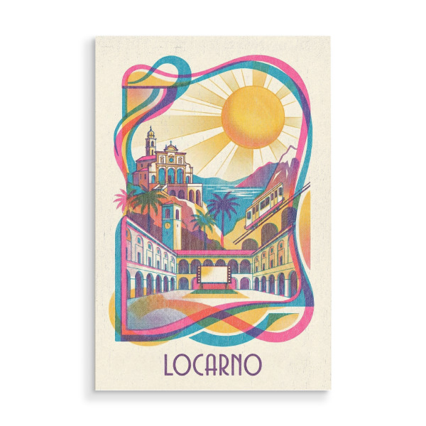 Holzbild "Locarno Vintage Art Deco" artboxONE - Städte / Weitere