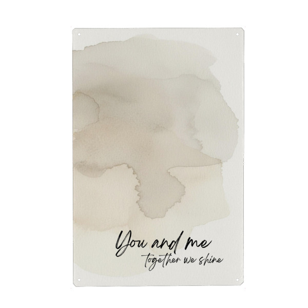 Metall Poster "You and me together we shine" artboxONE - Typografie,Abstrakt