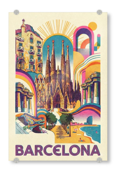 Acrylglasbild "Barcelona Vintage Art Deco" artboxONE - Architektur,Städte / Barcelona