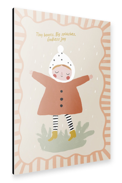 Alu-Dibond "Tiny Boots Big Splashes" 75x50 cm artboxONE