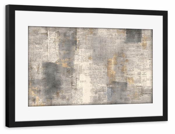 Poster mit Rahmen schwarz "Zeitungsflüstern" artboxONE - Typografie,Natur,Abstrakt