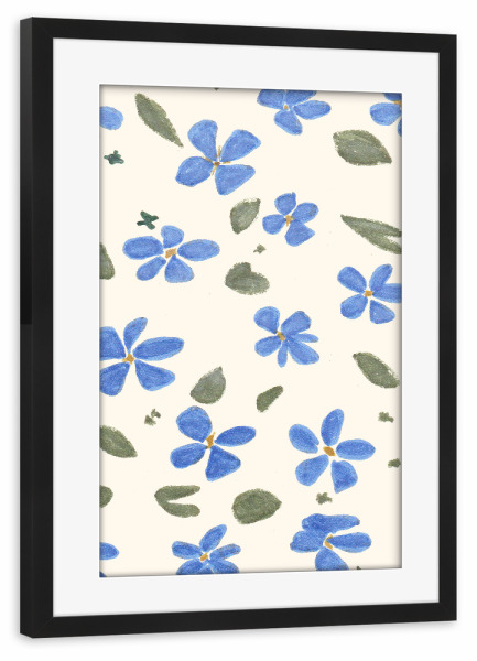 Poster mit Rahmen schwarz "Blaues Blütenmeer" artboxONE - Floral - Blüten,Blau,Floral,Blumen,Flower,Flowers,Blume,Fühling,Sommer,Garten,Natur