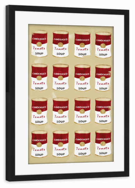 Poster mit Rahmen schwarz "Tomatensuppenserie" artboxONE - Essen & Trinken,Abstrakt - Tomate,Tomatensuppe,Suppe,Tomaten,Tomatensuppe,Pop art,Popart