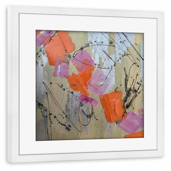 Poster mit Rahmen weiß "Zwischen Ruhe & Impuls" artboxONE - Abstrakt - Abstrakt,Kunst,Elegant,Bunt,Design,Modern,Wohnzimmer,Schöner wohnen