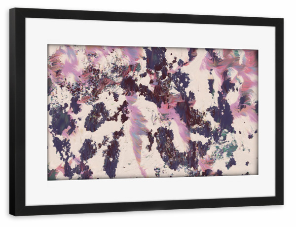 Poster mit Rahmen schwarz "Lilac Oreos, Standing Still" artboxONE - Abstrakt - Abstract,Concept,Conceptual,Painterly,Purple,Lilac,Lavender