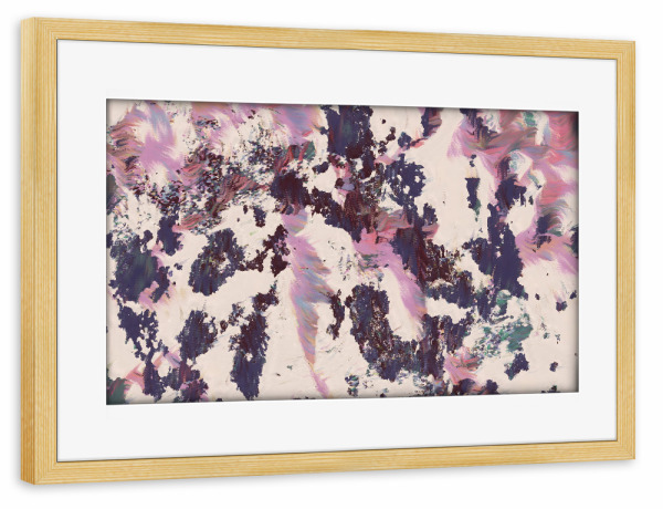 Poster mit Rahmen kiefer "Lilac Oreos, Standing Still" artboxONE - Abstrakt - Abstract,Concept,Conceptual,Painterly,Purple,Lilac,Lavender