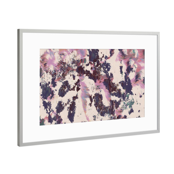 Poster mit Rahmen Silber "Lilac Oreos, Standing Still" artboxONE - Abstrakt - Abstract,Concept,Conceptual,Painterly,Purple,Lilac,Lavender