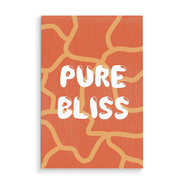 Holzbild "Pure Glückseligkeit" artboxONE - Typografie - Kebahagiaan murni,Tipografi,Mengutip,Minimalis,Kebahagiaan,Teks,Rot