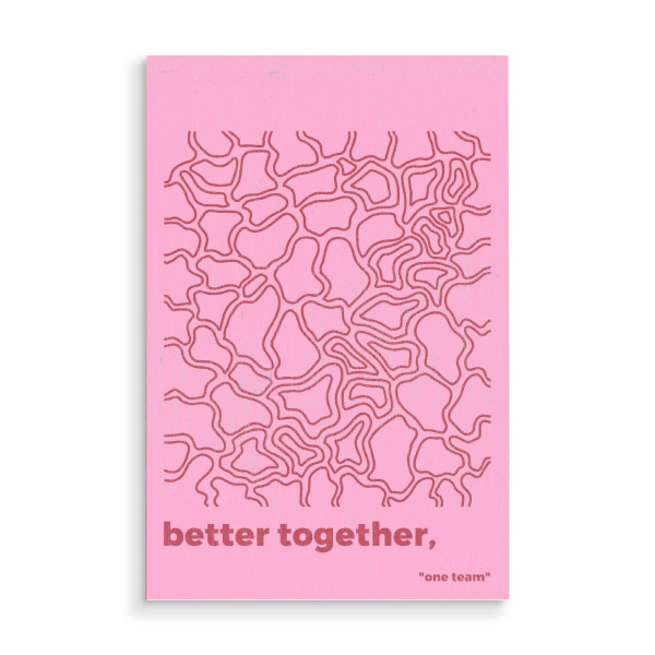 Holzbild "Besser zusammen rosa Hintergrund" artboxONE - Typografie,Abstrakt