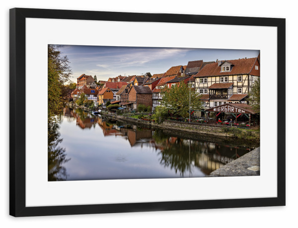 Poster mit Rahmen schwarz "Altstadt Bad Sooden Allendorf" artboxONE - Architektur