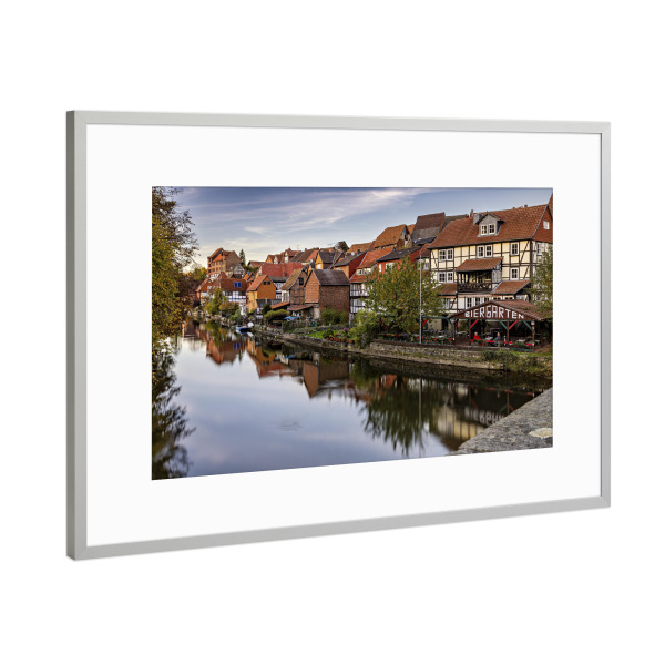 Poster mit Rahmen Silber "Altstadt Bad Sooden Allendorf" artboxONE - Architektur