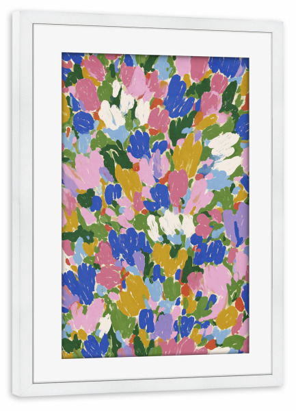 Poster mit Rahmen weiß "Floral Explosion" artboxONE - Floral,Für Mama - Blume,Blumen,Floral,Bunt,Treechild,Illustration,Sommer