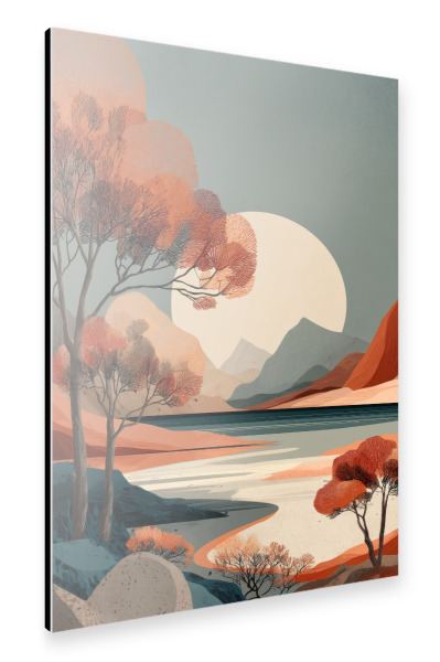 Alu-Dibond "Mond über stillen Ufern" 30x20 cm artboxONE