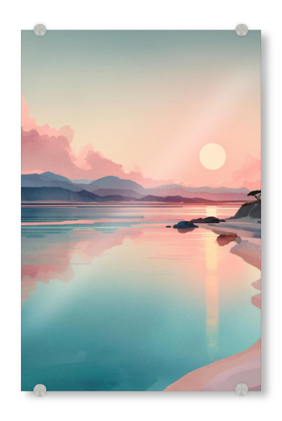 Acrylglasbild "Pastellene Stille am Fjord" artboxONE - Natur,Reise