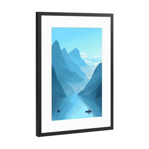 Poster mit Rahmen Schwarz (Metallic) "Blauer Atem" artboxONE - Natur,Reise,Abstrakt