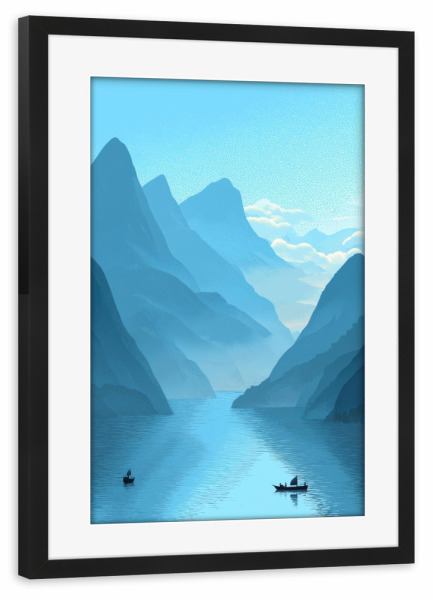 Poster mit Rahmen schwarz "Blauer Atem" artboxONE - Natur,Reise,Abstrakt