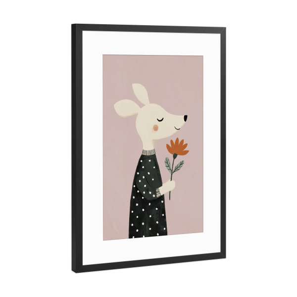 Poster mit Rahmen Schwarz (Metallic) "My Lovely Flower" artboxONE - Für Kinder,Tiere