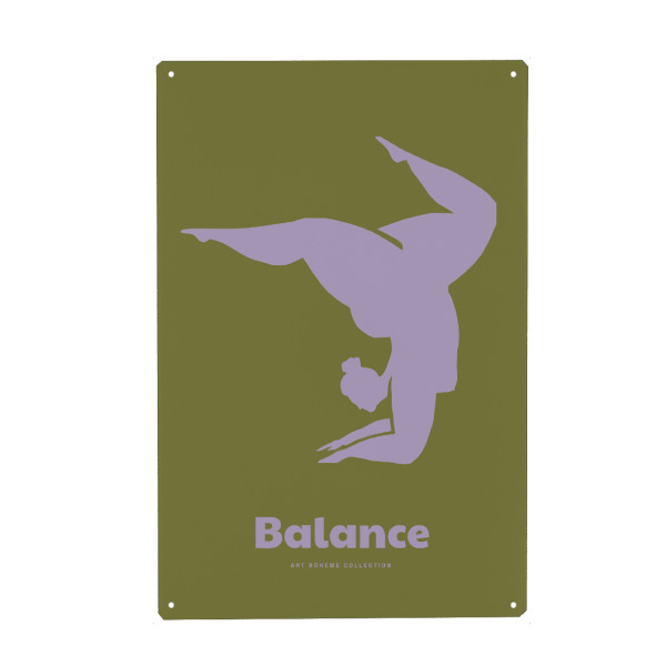 Holzbild "Balance (Yoga)" artboxONE - Typografie,Menschen,Für Mama - Yoga,Balance,Frau,Feminin,Körper,Text,Quote,Treechild,Illustration