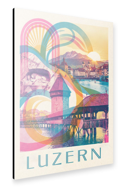 Alu-Dibond "Luzern Vintage Art Deco" 75x50 cm artboxONE