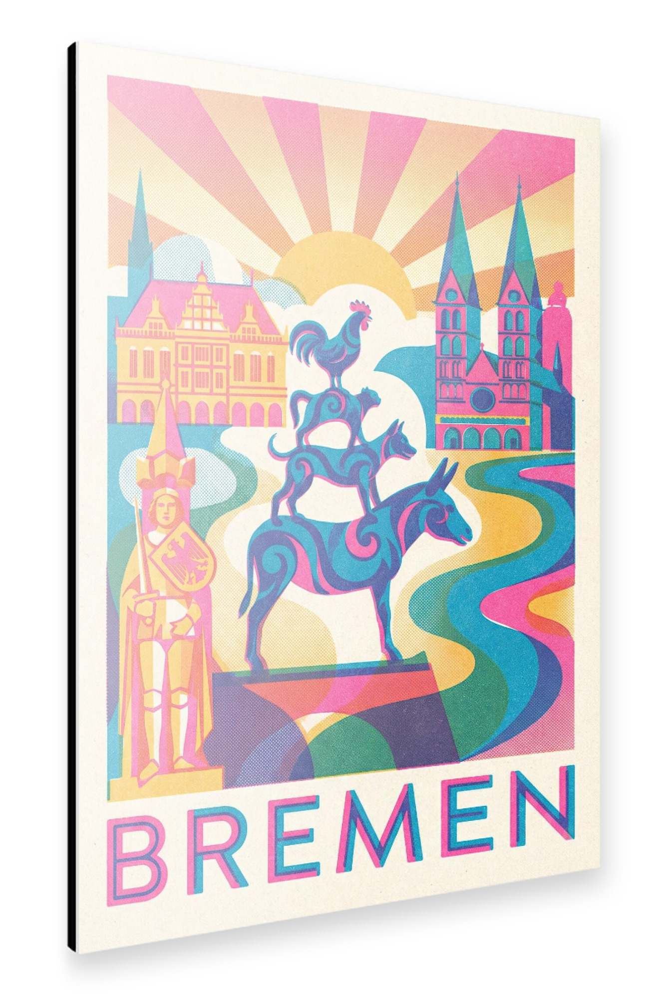 Alu-Dibond "Bremen Vintage Art Deco" 75x50 cm artboxONE