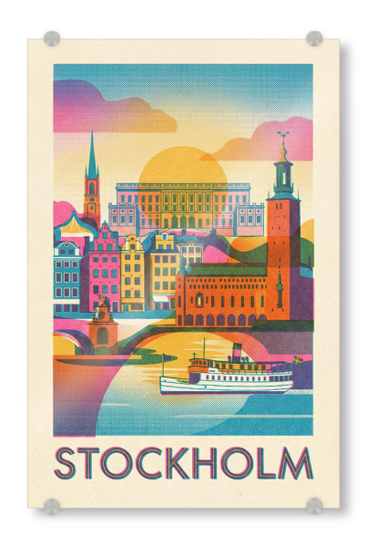 Acrylglasbild "Stockholm Vintage Art Deco" artboxONE - Städte / Stockholm