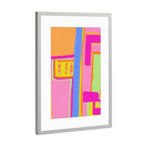 Poster mit Rahmen Silber "Spiel mit Ecken und Kanten" artboxONE - Natur,Abstrakt,Geometrie