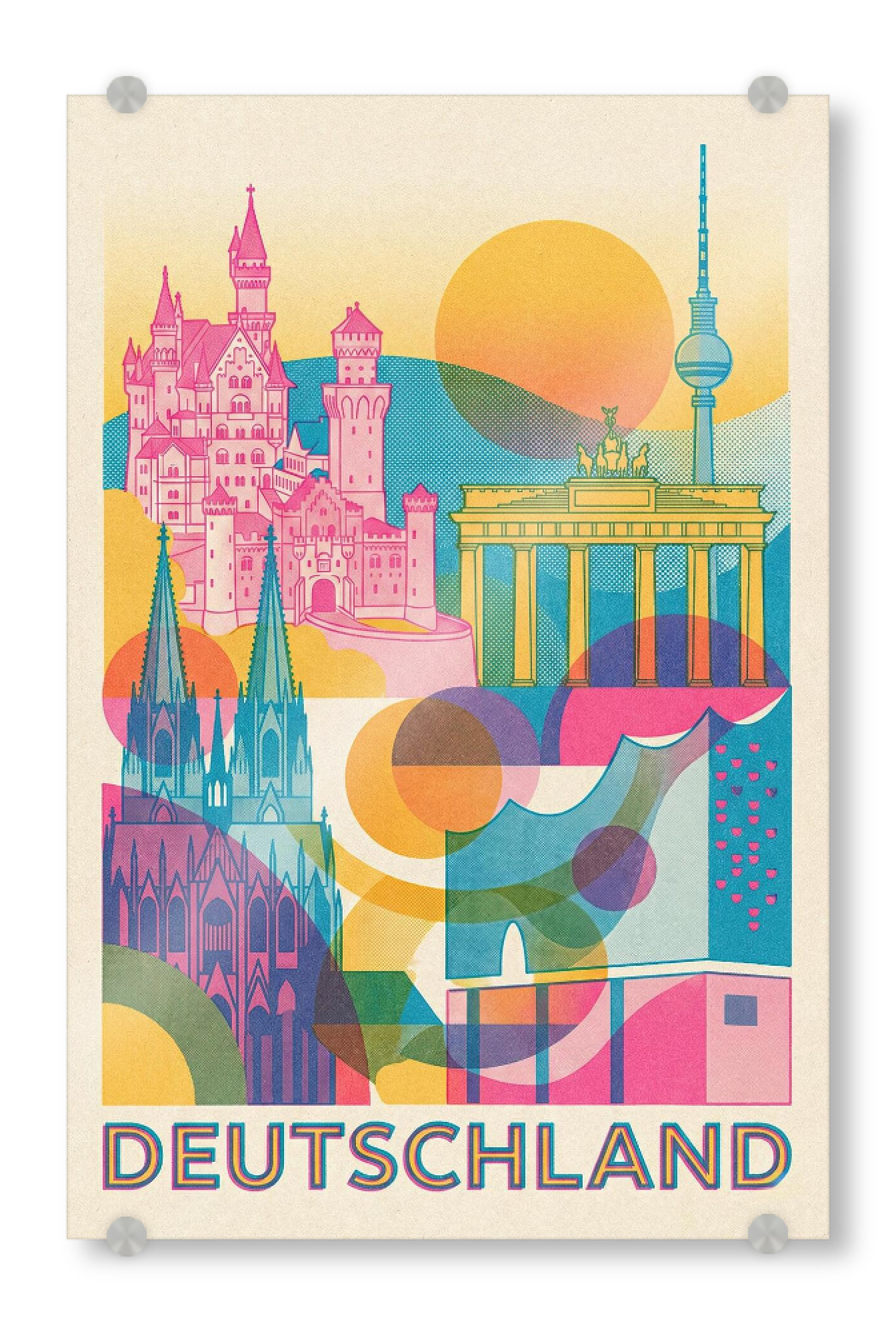 Acrylglasbild "Deutschland Vintage Art Deco" artboxONE - Reise / Länder