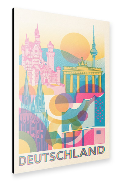 Alu-Dibond "Deutschland Vintage Art Deco" 75x50 cm artboxONE