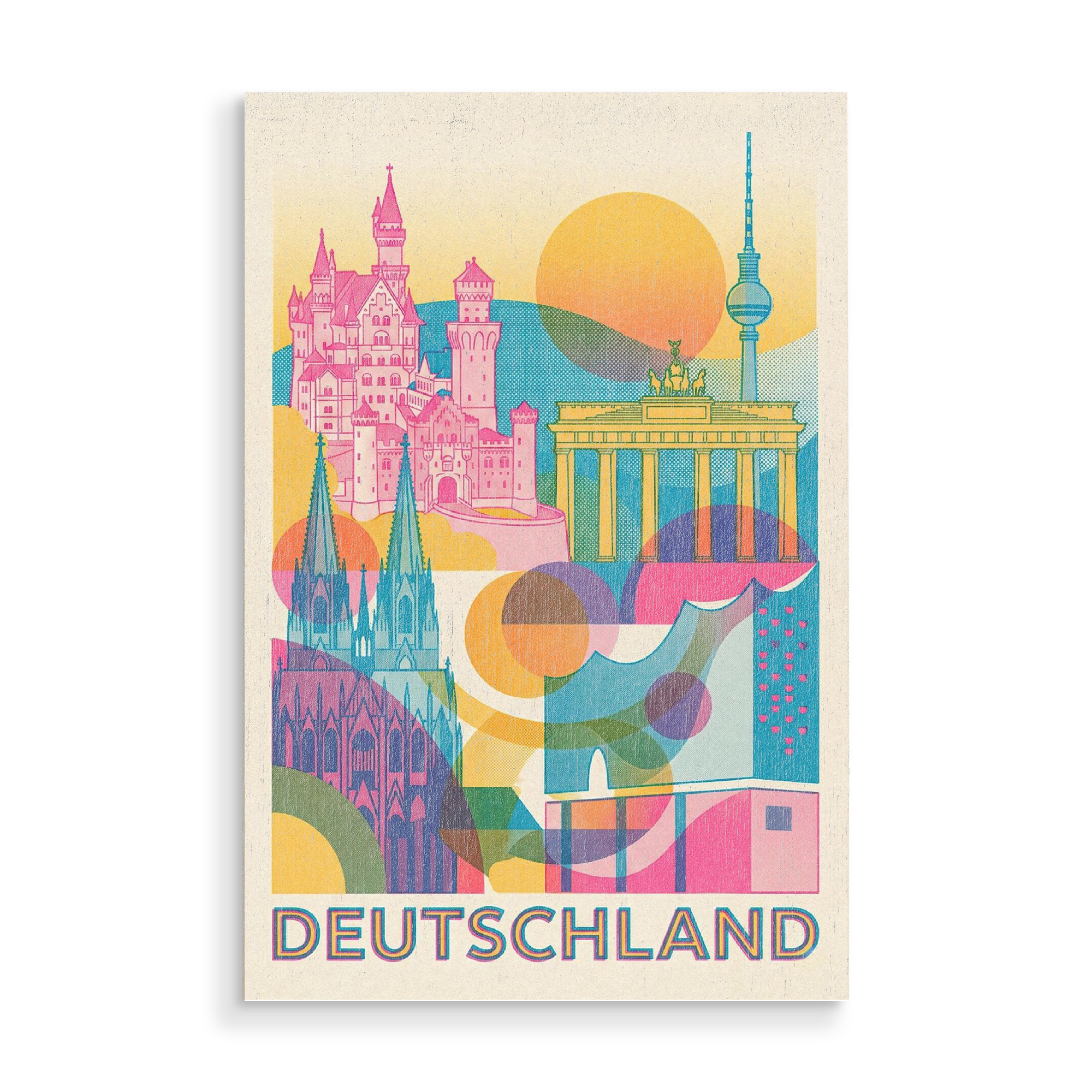 Holzbild "Deutschland Vintage Art Deco" artboxONE - Reise / Länder
