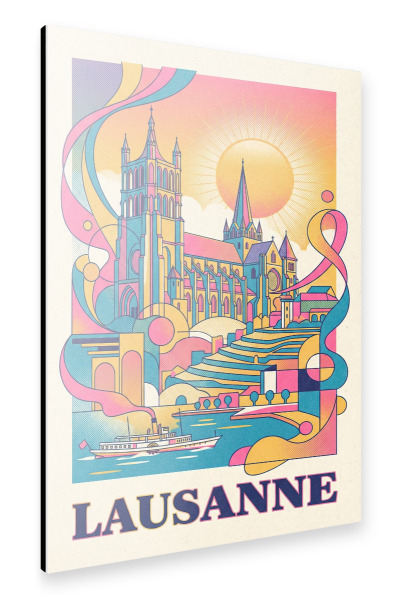 Alu-Dibond "Lausanne Vintage Art Deco" 75x50 cm artboxONE